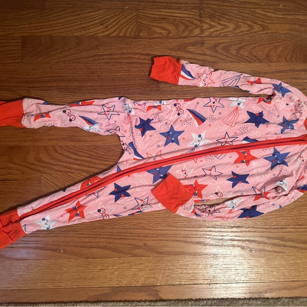 18-24 Months Little Sleepies Pink and Red Star Pajama Onesie